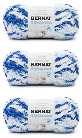 Bernat Pipsqueak Blue Jean Swirl Yarn - 3 Pack of 100g/3.5oz - Polyester - 5 Bulky - 101 Yards - Knitting/Crochet