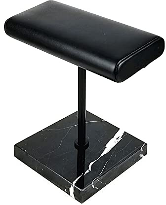 Supporto per orologi, in marmo e poliuretano, per orologi, con base in marmo nero + supporto argento