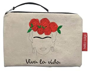 hello-bags. Bolso Monedero/Billetero/Tarjetero. Exterior: Algodón 100%. con Cremallera y Forro Interior. Incluye sobre Kraft de Regalo. Modelo: “VIVALAVIDA”. Color: Crudo/Negro. Medidas:14x10 cm.