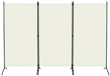 WOLTU Paravent Raumteiler freistehend 3-teilig 255x182 cm, Trennwand klappbar, Stellwand Sichtschutzwand innen Outdoor, Sichtschutz Balkon Terrasse, Creme