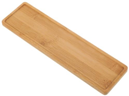 Milisten Bamboo Flower Pot Tray Rectangle 7 Inch Wooden Succulent Plant Pots Holder with Drainage for Garden and Indoor Use