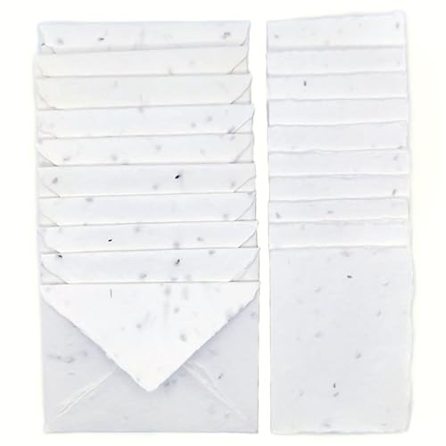 Biglietti di Auguri e Buste Piantabili per ogni occasione, come Nascita, Compleanno, Laurea, Matrimonio, 300 g/m2, Confezione da 10, Made in Italy (Con Semi di Lavanda)