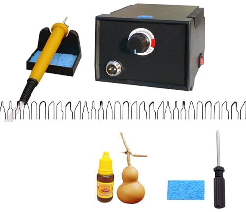Professionelle Brandmalerei Lötkolben Set Brandmalkolben Lötstation Holzverbrennung Brennstation Holzbrandmalerei Brandmalstation,30 Spitzen,Temperatura Regolabile