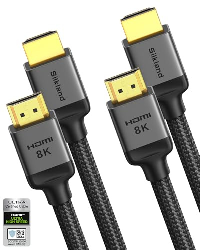 Silkland 8K HDMI Kabel 2m, 4K@120Hz/144Hz, eARC/ARC, HDR, 48Gbps, 2-Stück