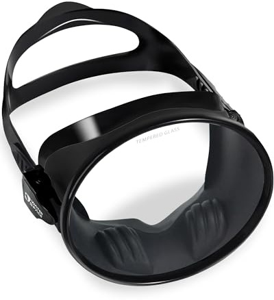 Water Space Diving Mask Snorkeling Scuba Free Diving Swimming Goggles for Adults Women Men Youth HD Oval Tempered Glass Lens 180° Wide Clear Vision Anti Leak Swim Goggles Food-Grade Silicone