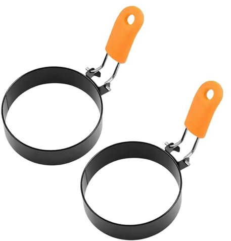 2 Stück Spiegeleiform,Spiegeleierformen für Die Pfanne,Edelstahl Eierform,Pfannkuchen Form,Pochierte Eier Form,Spiegeleier Form Ring,Eierformer Spiegelei,Pochierte Eier für Spiegeleier Hackbraten
