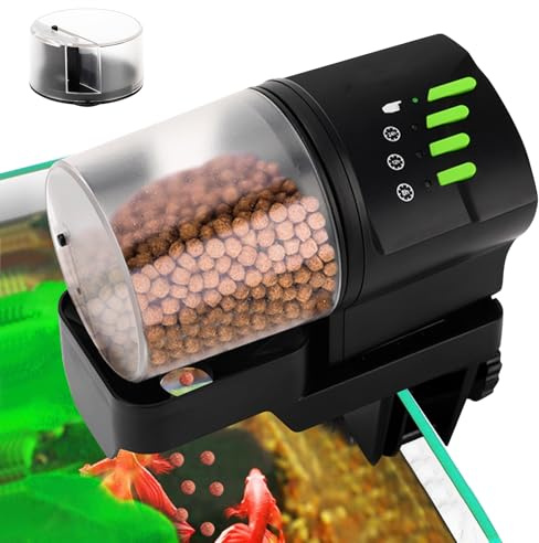Vegena Automatic Fish Feeder, Auto Food Dispenser with Timer, 100/200ml Auto Fish Food Dispenser, Aquariums Battery/Plug-in Powered Smart Feeders for Vacation Weekend Holiday