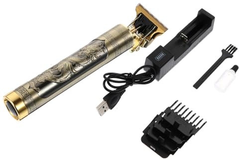 MUSISALY Cortapelos Eléctrico Retro Dorado para Barbero Profesional con Kit Completo y Batería Recargable Cortadora de Pelo Portátil para Uso Doméstico