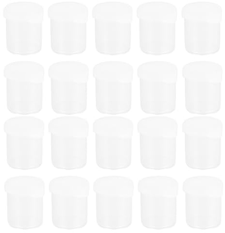 Beaupretty Boîte de Rangement Mini Ronde 25 Ml, Lot de 50, Polyéthylène Sûr, Boîte à Pigment Individuelle Couvercle Hermétique, pour Perles, Cosmétiques et Scrapbooking