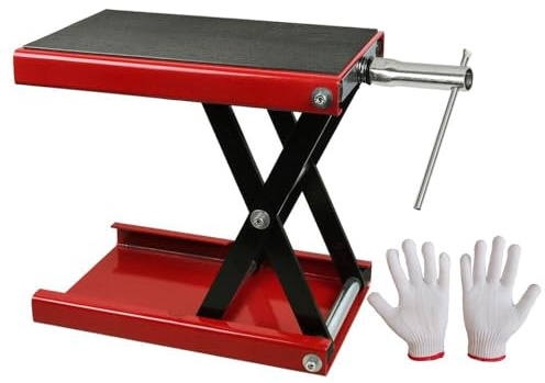 Elevador de tijera para motocicleta, soporta hasta 500 kg, altura ajustable 76 – 406 mm, con ruedas y ruedas, mesa elevadora para motocicleta, ATV, quad y cambio de neumáticos