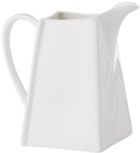 AMBITION Milchkanne Porzellan 230 ml Kubiko Milchkännchen weiß Sauciere mit Henkel eckig modern