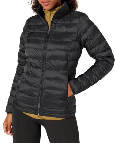 Amazon Essentials Women's Lightweight Water-Resistant Packable Puffer Jacket Outerwear, -black, X-Small