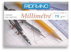 FEDRIGONI 46349 - Carta millimetrata Fabriano, 72 g A4, 297 x 210 mm, confezione da 12 pezzi, colore: Rosso