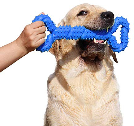 atopo Giochi da masticare resistenti per cani grandi 13 pollice Forma dell'osso Giocattoli per cani con Design convesso duri giochi interattivi per per cani piccoli e grandi