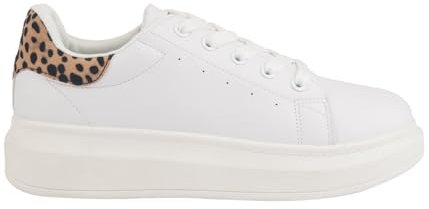 CHATTAWAK Damen 9BRIVABLANCLEOPARD39 Sneaker, Blanc/Leopard, 39 EU