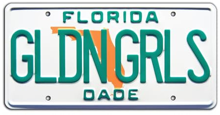 Celebrity Machines | Rose Blanche Sophia Dorothy | Florida | Vanity Plate, Stamped Aluminum, Metal Decorative Tag, Corrosion Resistant, Quality Novelty Sign, Wall Decoration, Wall Hanging