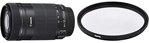 Canon Telezoomobjektiv EF-S 55-250mm F4-5.6 is STM Telezoom für EOS (58mm Filtergewinde, optischer Bildstabilisator), schwarz & Hama UV-Filter 58mm (Schutz-Filter mit 4-Fach Vergütung)