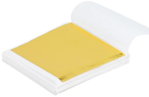 95 Sheets Gold Leaf, Imitation Gold Foil Papers for Arts, Crafts, Furniture, Nail Art, Canvas, Home Decoration, 8x8 cm Gold Leaf Sheets (Gold)