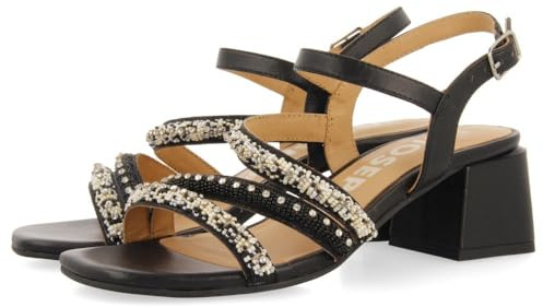 GIOSEPPO Sandalias DE TACÓN Negras con Tiras con Detalles Multicolor para Mujer BALAO