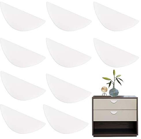 10 Piezas Manija Autoadhesiva, Tirador Puerta Corredera Auxiliar, Mango Autoadhesivos Fuerte, Sin Perforar Tiradores de Armario Cocina de Plástico para Ventanas Refrigeradores Muebles Cajones (Blanco)
