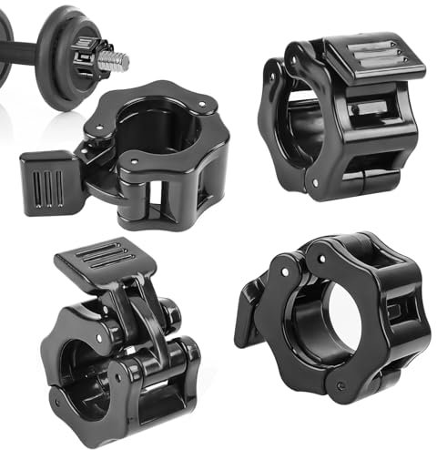Fonyet 4 cierres de pesas de 30 mm, cierres de mancuernas profesionales de cierre rápido, collares para entrenamiento, levantamiento de pesas, entrenamiento, accesorios de fitness