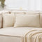 EMEMA Kordsamt Kissenbezug Weiche Kissenhülle Dekorative Sofakissen 30x50 cm 2er Set Dekokissen Moderne Zierkissenbezug Gestreifte Kissenbezüge für Wohnzimmer Schlafzimmer Creme