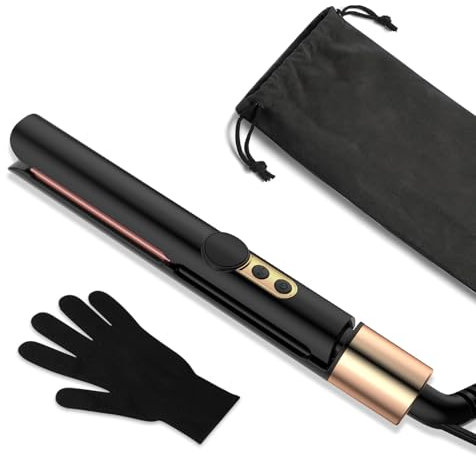 UMIGA Mini Glätteisen, Ionen Haarglätter, Tragbarer leichter Kleins Glätteisen, auto Abschaltung in 60 Min, mit LCD-Display, 2 in 1 für Kurzes Haar, Bart und knallt