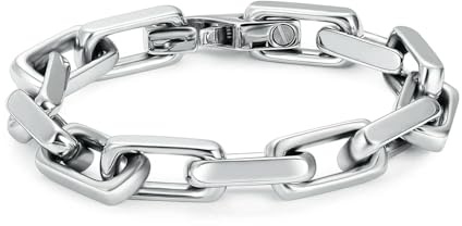 MYPOWER Pulsera de urna Conmemorativa para Cenizas, Pulsera de Recuerdo con eslabones Ajustables con Clip de Papel para ser Querido, joyería de cremación para Hombres y Mujeres, Plata, 20 cm