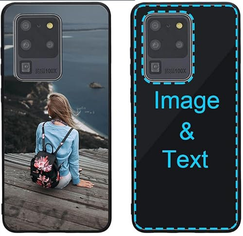 BF-KitchRelic Personalized mobile phone case for Samsung Galaxy S20 Ultra Individual protective cover case with your own photo picture text Customize mobile for him and her Black