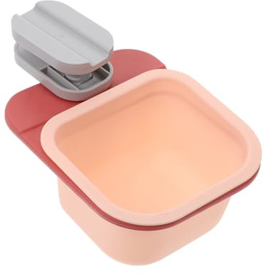 CONGARTENO Rotary Trash Bin and Rotatable Sundry Box, Small Clip-on Table Edge Trash Can for Home Office Desk, Multifunctional Red-pink Plastic Storage Container