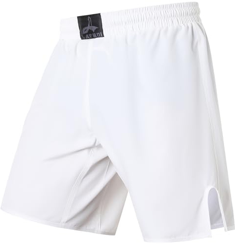 LAFROI Short de Combat pour Homme, Jiu Jitsu, MMA, Cross Training, Grappling, Boxe thaï White Size MD