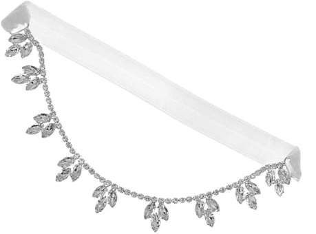 PACKOVE Fascia per Calze da Sposa con Cristalli Argento, Elastico e Leggero, Comfort Eccezionale per Cerimonia Nuziale e Ricevimento, Design Raffinato e Sobrio