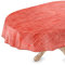 Tischdecke abwaschbar Wachstuch Wachstuchtischdecke Oval 140 x 280cm mit Saum Leinen Textil Optik Rot Gartentischdecke Wachstuch