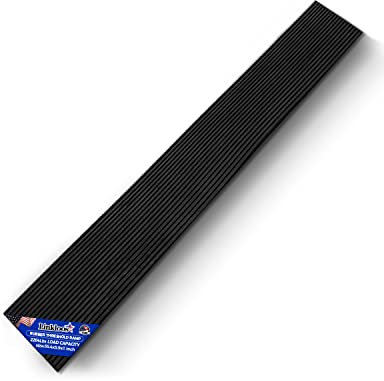 Linkloos 1 Rise Rubber Threshold Ramp, 2204 Lbs Load Capacity, 35.4 Wide Non-Slip Solid Rubber Wheelchair Ramp is Adjustable and Cuttable for Doorways, Curb, Power Scooters, Sweeper, Bathroom