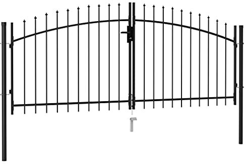 Rantry Zauntor Doppelflügel mit Speerspitzen Stahl 3 x 1,25 m Schwarz Model146027