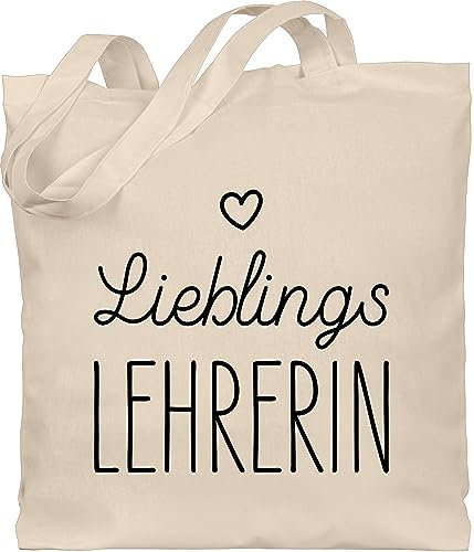Shirtracer Baumwolltasche - Taschen - Lieblingslehrerin Lehrerin Geschenk Lehrerinnen - Unisize - Naturweiß - tasche abschied lehrertasche klassenlehrerin beste jutebeutel gift teacher lehrerinen