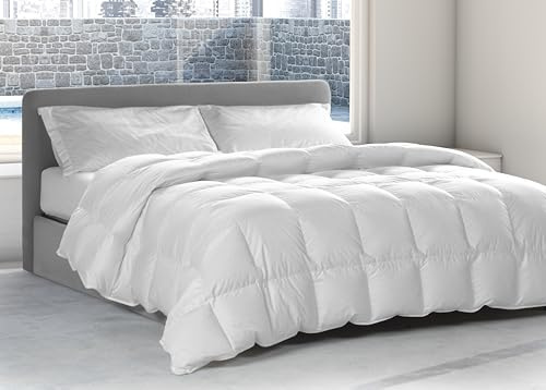 Vico Casa Piumino letto matrimoniale MADE IN ITALY in piuma d’oca naturale, 5 punti di calore EXTRA WARM/Piumone anallergico matrimoniale 250x200cm, fodera in cotone