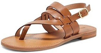 Geox D MADDALUSIA A, Sandalo Scorrevole Donna, Camel, 40 EU