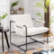 Hawthyhome Sessel•Loungesessel•Relaxsessel Wohnzimmer modern Relaxsessel mit Metallbeinen, Oxford-Stoff, für Wohnzimmer/Schlafzimmer Bis 130kg Weiß