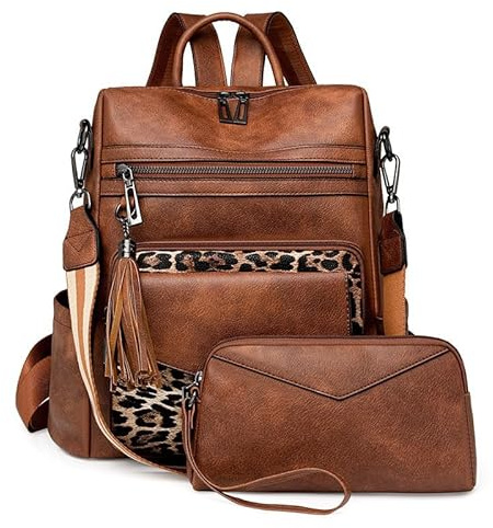 BOHJPIS Women Backpack Anti-Theft Lightweight Waterproof PU Fashion Travel Multipurpose Convertible Purse Shoulder Bag Handbag Backpack