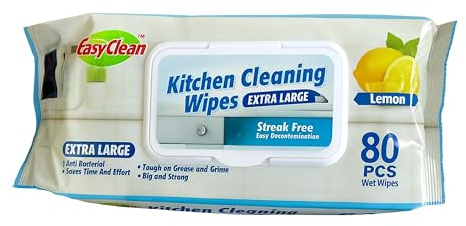 Easyclean Biodegradable Cleaning Wipes 1 pack(80 counts) Antibacterial Disinfectant Wipe Kills 99.9% Bacteria & Viruses, Summer Fruits Scent Use Convenient for Home,Hygiene Essentials Multi-Surface