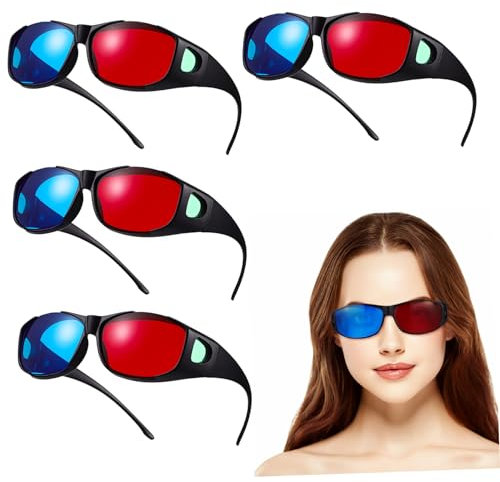 DOITOOL Gafas 3d Rojas y Azules Para Películas 3d Ligera y Cómoda Plástico Pack De 5 Unidades Para Hogar y Entretenimiento