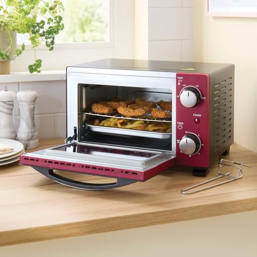 Coopers of Stortford - 10L Mini Oven for Baking, Roasting and Toasting - Compact Multi-Function Countertop Oven with Timer, Removable Tray and Easy-Clean Crumb Drawer