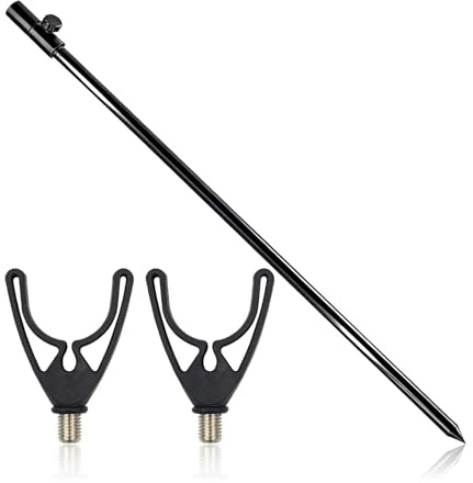Rod Rest Heads with Telescopic Rod Holders,3Pcs Carp Fishing Rod Rest,Fish Pole U Butt Rests with 30-50cm Adjustable Fish Bank Stick,Bankstick Extending Rod Rests Fishing Accessories for All Rod Pods