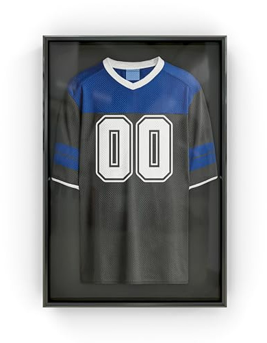 Snap Sport-Trikot-Vitrine, Schattenbox, 50,8 x 76,2 cm, schwarze Wandhalterung, Trikot-Vitrine, Wandbehang, Sport-Memorabilien, Sportzimmer-Dekor
