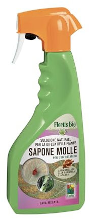 Flortis, Sapone Molle RTU, Corroborante Biologico, Potenzia le difese delle piante Contro Ragnetto Rosso, Acari e Fumaggini, Formato da 500 ml