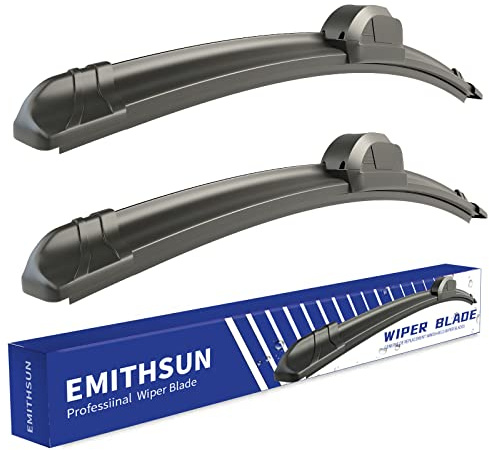EMITHSUN OEM QUALITY 24 + 18 Premium All-Seasons Stable And Quiet Windshield Wiper Blades(Set of 2)
