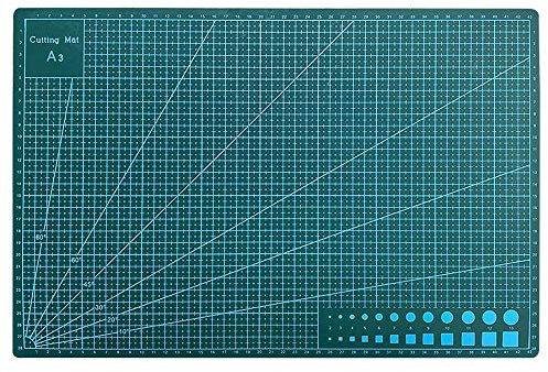 Schneidematte A3 (45 x 30 cm) - PVC Schneidunterlage Selbstheilende groß, Bastelunterlage Schnittfest Bastelmatte Schnittmatte zum Basteln Nähen Stoff, Selfhealing Cutting Mat for Sewing Crafting