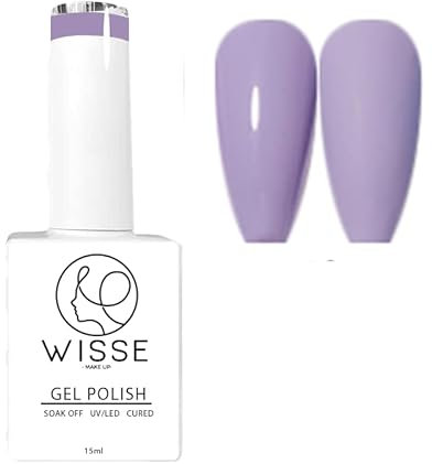 Wisse Make up Gel Nail Polish, UV/LED Soak-Off Nail Art Manicure Pedicure for Professional, Salon & Home Use - Long Lasting & Easy to Apply, 30 Colours - Lilac