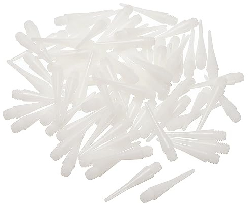 PATIKIL Plastic Dart Tips, 80 Pack 2BA Thread Soft Dart Tips Plastic Tip Soft Tip, White